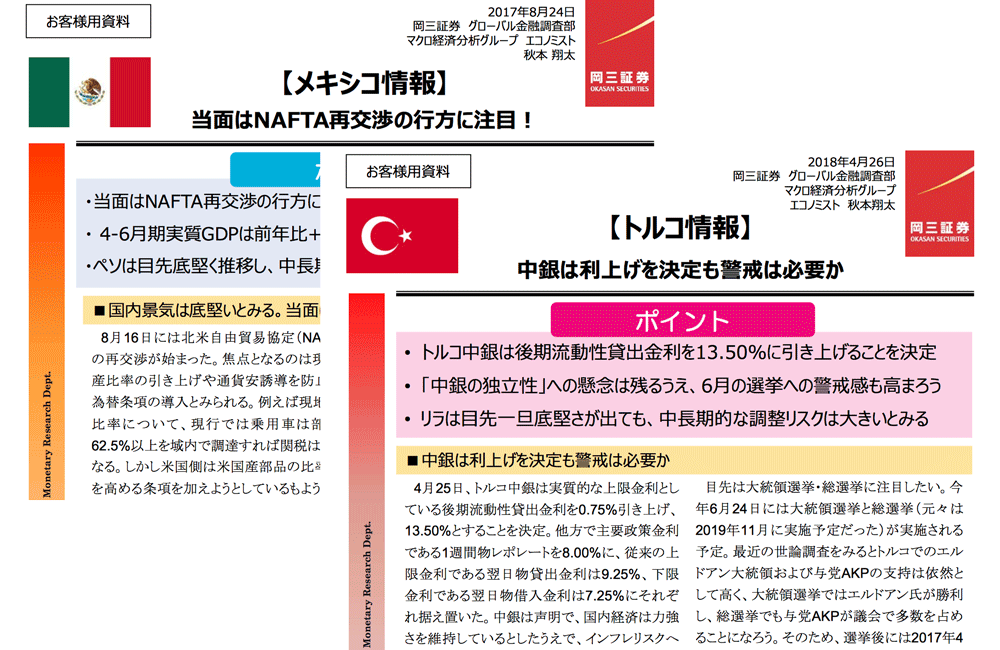 高金利通貨のマーケットレポート