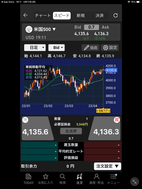 iPhoneアプリ「iSPEED」のスピード注文(iPad版)