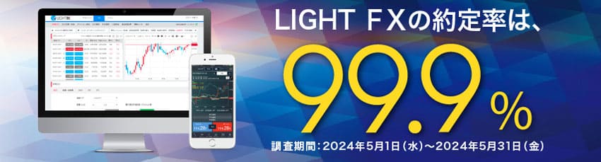 LIGHT FXの約定率は、99.9%