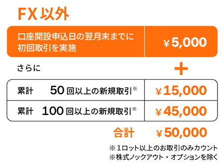 IG証券 FX以外のキャンペーン取引条件