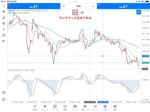 ワンクリック注文の表示方法