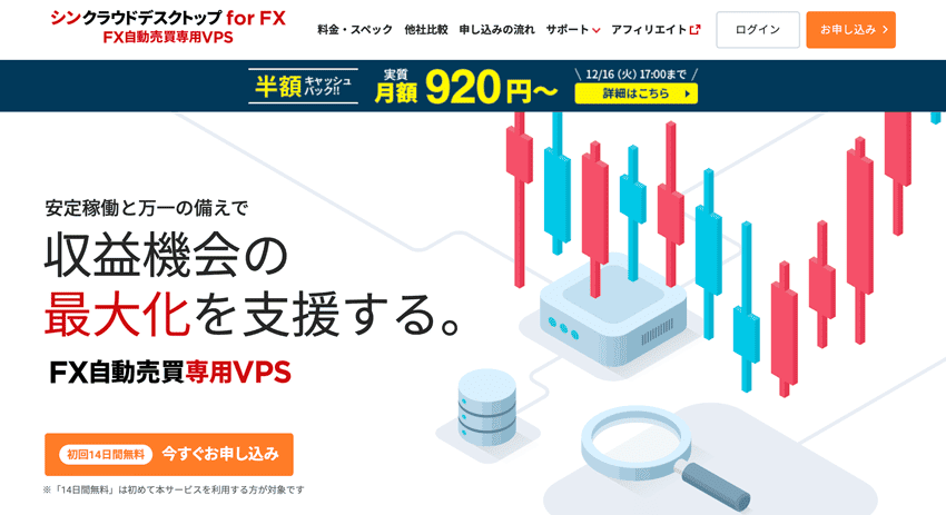 シンクラウドデスクトップ for FX FX自動売買専用VPS