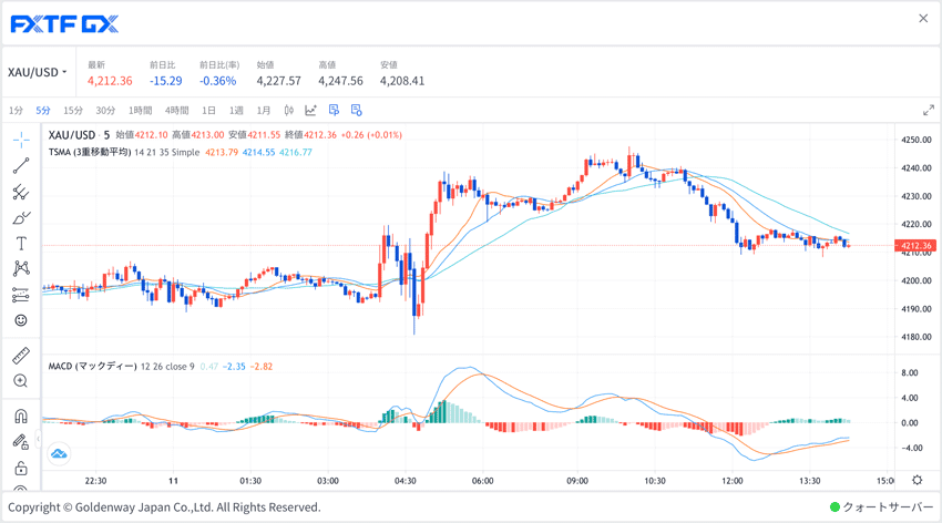 PC版の「FXTF GX」はTradingViewを搭載
