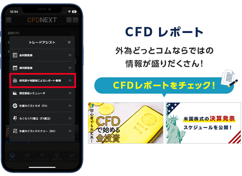 CFDレポート 外為どっとコムならではの情報が盛りだくさん!