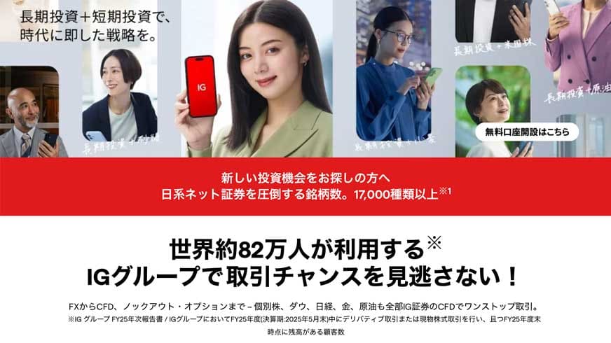 世界約82万人が利用するIGグループで取引チャンスを逃さない!